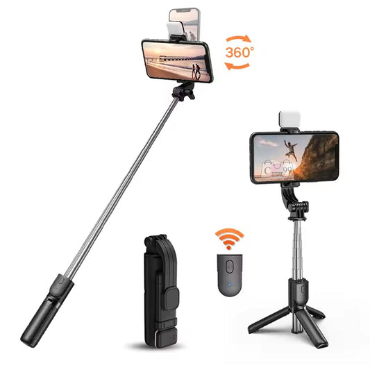 Palo Selfie Con Aro De Luz Monopod H8s
