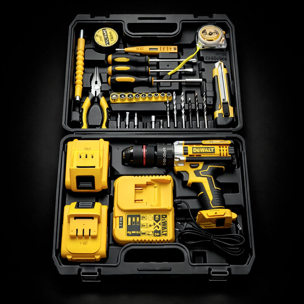 Súper Kit Taladro Percutor Inalámbrico 24V + Maletín de 30 Accesorios