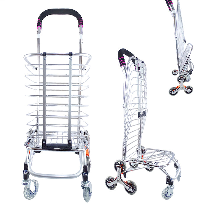 EscalaMax Pro™ - Carrito de Compras Plegable "Sube-Escaleras" (Soporta 60Kg)