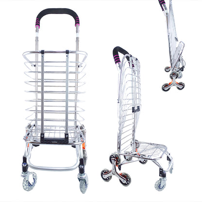 EscalaMax Pro™ - Carrito de Compras Plegable "Sube-Escaleras" (Soporta 60Kg)