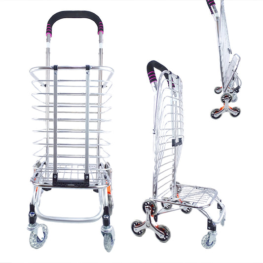 EscalaMax Pro™ - Carrito de Compras Plegable "Sube-Escaleras" (Soporta 60Kg)